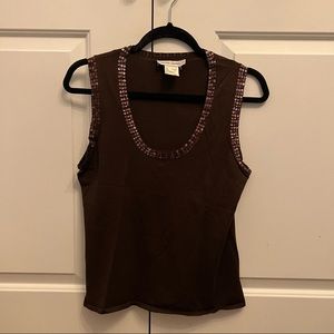Gerard Darel Brown Top With Sequins